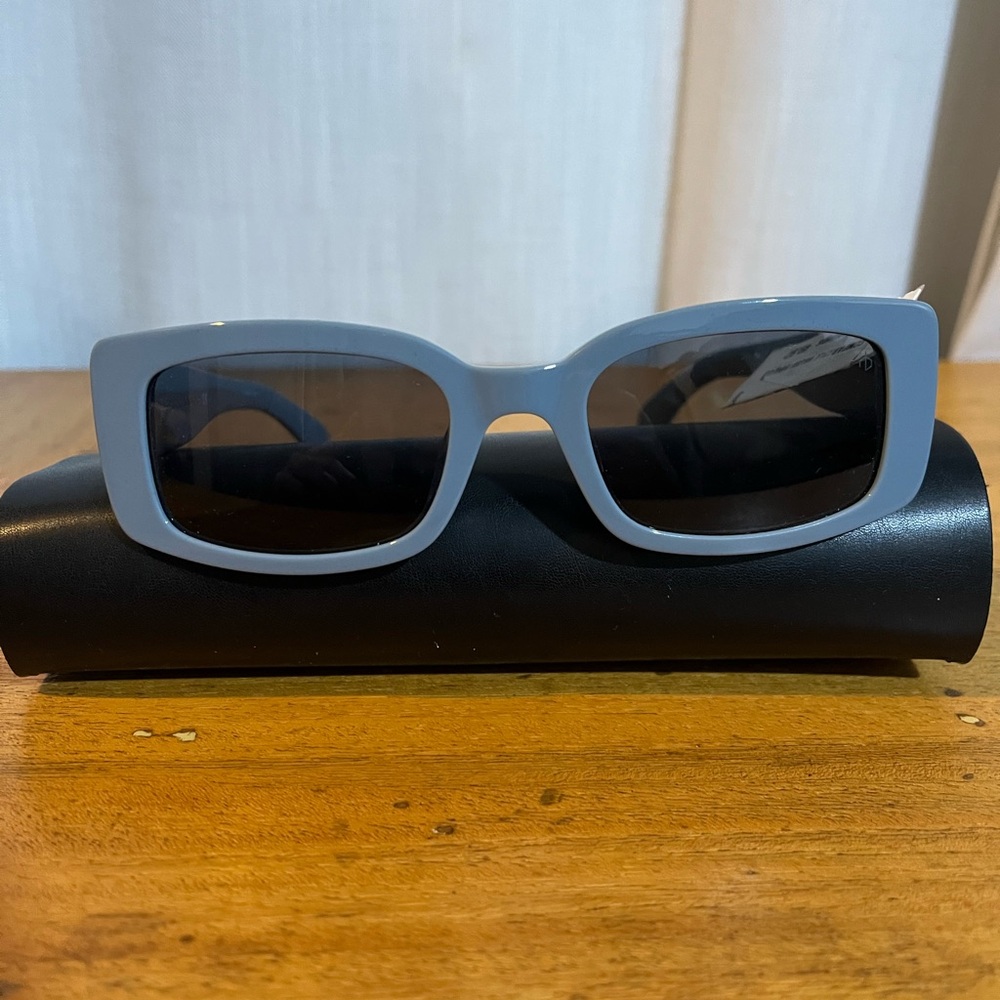 rag & bone Powder Blue Rectangular Sunglasses - Picture 2 of 11